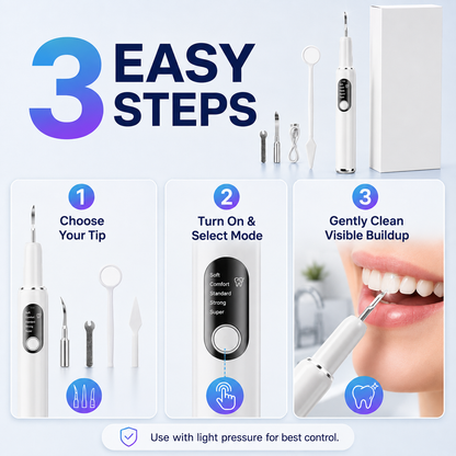 🦷 T6 Smart Ultrasonic Teeth Cleaner – 5 Modes, Touch-Activated Cleaning & Complete Tool Kit