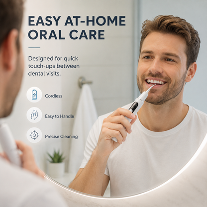 🦷 T6 Smart Ultrasonic Teeth Cleaner – 5 Modes, Touch-Activated Cleaning & Complete Tool Kit