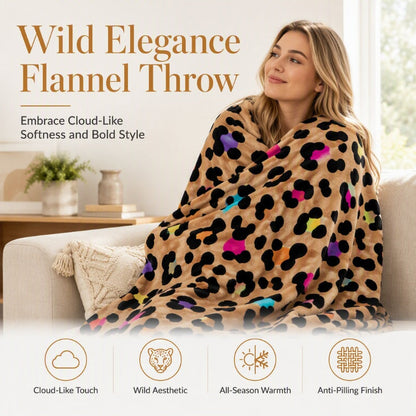 🛋️ LAST DAY 50% OFF! ✨ Ultra-Soft Leopard Print Throw Blanket – Cozy Warmth Without Bulk, Machine-Washable Polyester & 4 Size Options – Bold Style for Every Corner of Your Home 🐆