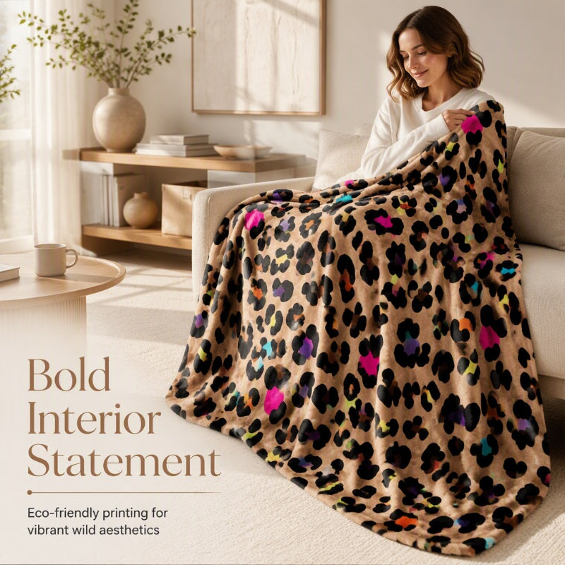 🛋️ LAST DAY 50% OFF! ✨ Ultra-Soft Leopard Print Throw Blanket – Cozy Warmth Without Bulk, Machine-Washable Polyester & 4 Size Options – Bold Style for Every Corner of Your Home 🐆