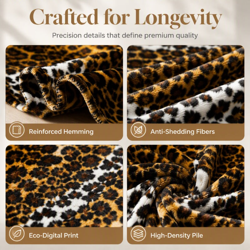 🛋️ LAST DAY 50% OFF! ✨ Ultra-Soft Leopard Print Throw Blanket – Cozy Warmth Without Bulk, Machine-Washable Polyester & 4 Size Options – Bold Style for Every Corner of Your Home 🐆