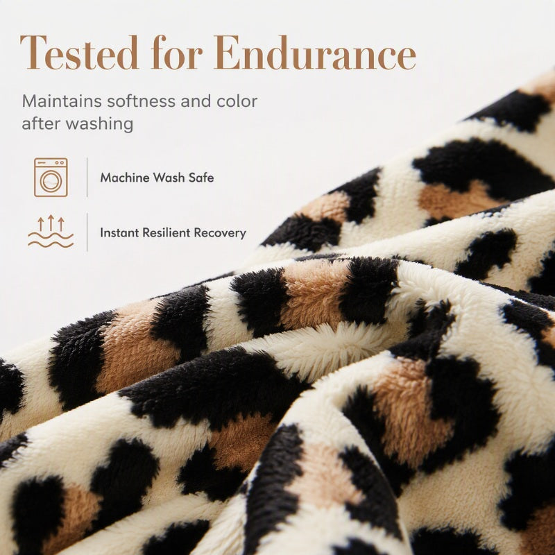 🛋️ LAST DAY 50% OFF! ✨ Ultra-Soft Leopard Print Throw Blanket – Cozy Warmth Without Bulk, Machine-Washable Polyester & 4 Size Options – Bold Style for Every Corner of Your Home 🐆