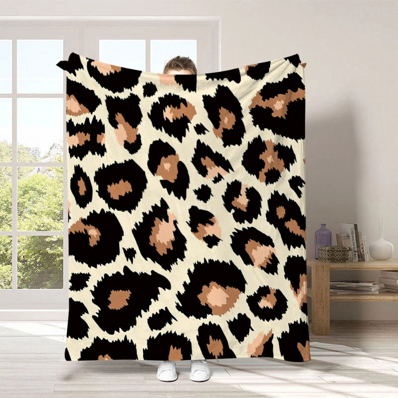 🛋️ LAST DAY 50% OFF! ✨ Ultra-Soft Leopard Print Throw Blanket – Cozy Warmth Without Bulk, Machine-Washable Polyester & 4 Size Options – Bold Style for Every Corner of Your Home 🐆