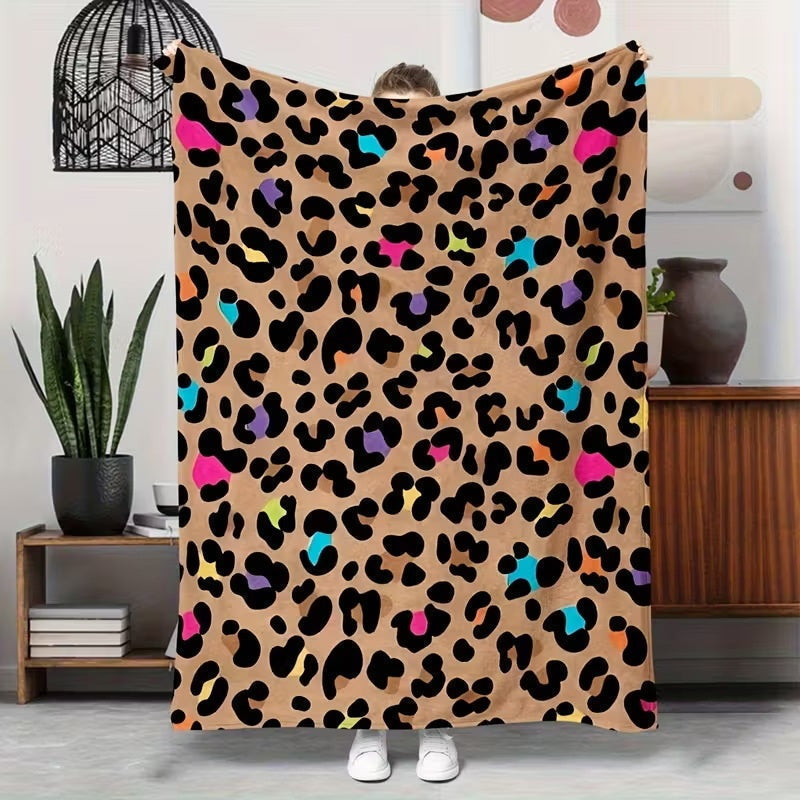 🛋️ LAST DAY 50% OFF! ✨ Ultra-Soft Leopard Print Throw Blanket – Cozy Warmth Without Bulk, Machine-Washable Polyester & 4 Size Options – Bold Style for Every Corner of Your Home 🐆