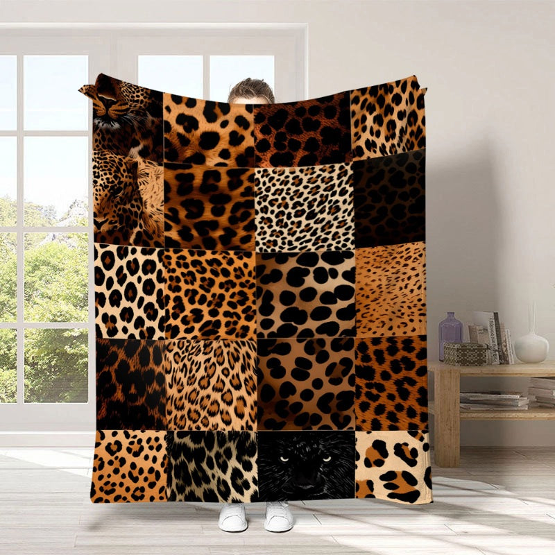 🛋️ LAST DAY 50% OFF! ✨ Ultra-Soft Leopard Print Throw Blanket – Cozy Warmth Without Bulk, Machine-Washable Polyester & 4 Size Options – Bold Style for Every Corner of Your Home 🐆