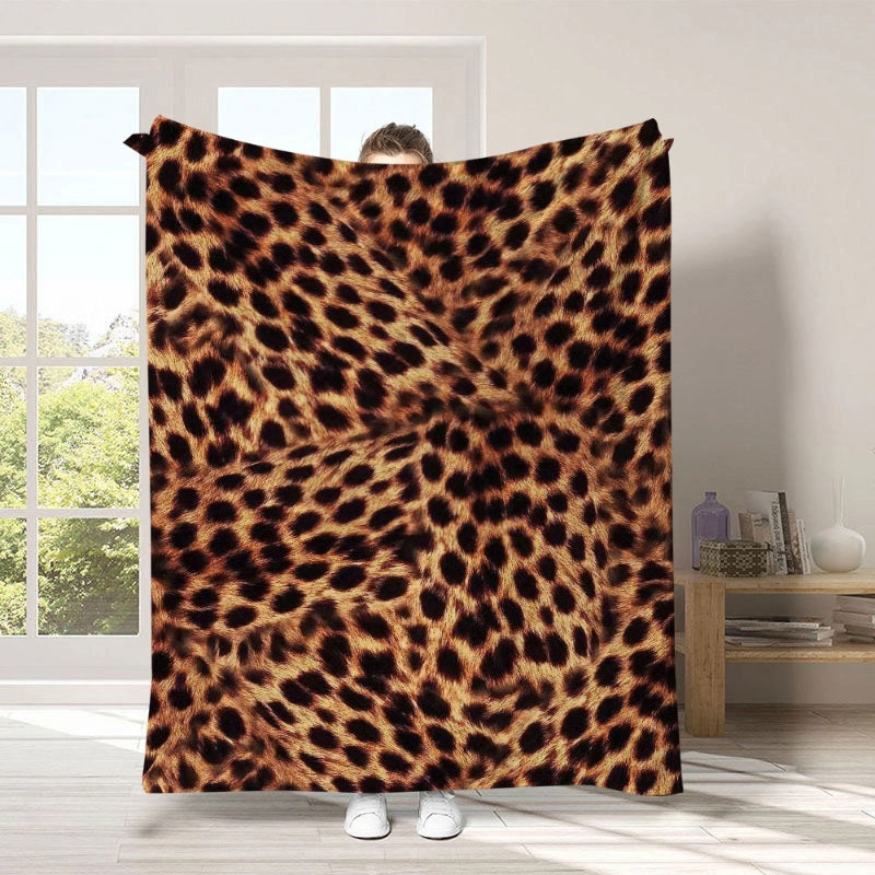 🛋️ LAST DAY 50% OFF! ✨ Ultra-Soft Leopard Print Throw Blanket – Cozy Warmth Without Bulk, Machine-Washable Polyester & 4 Size Options – Bold Style for Every Corner of Your Home 🐆