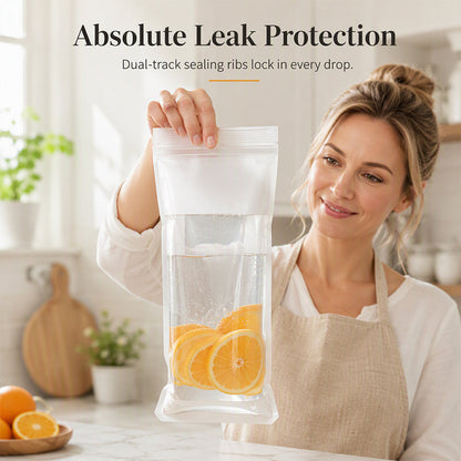 🥦 Thickened Reusable Food Storage Bags – Double-Zip Fresh-Keeping Bags for Fridge & Pantry