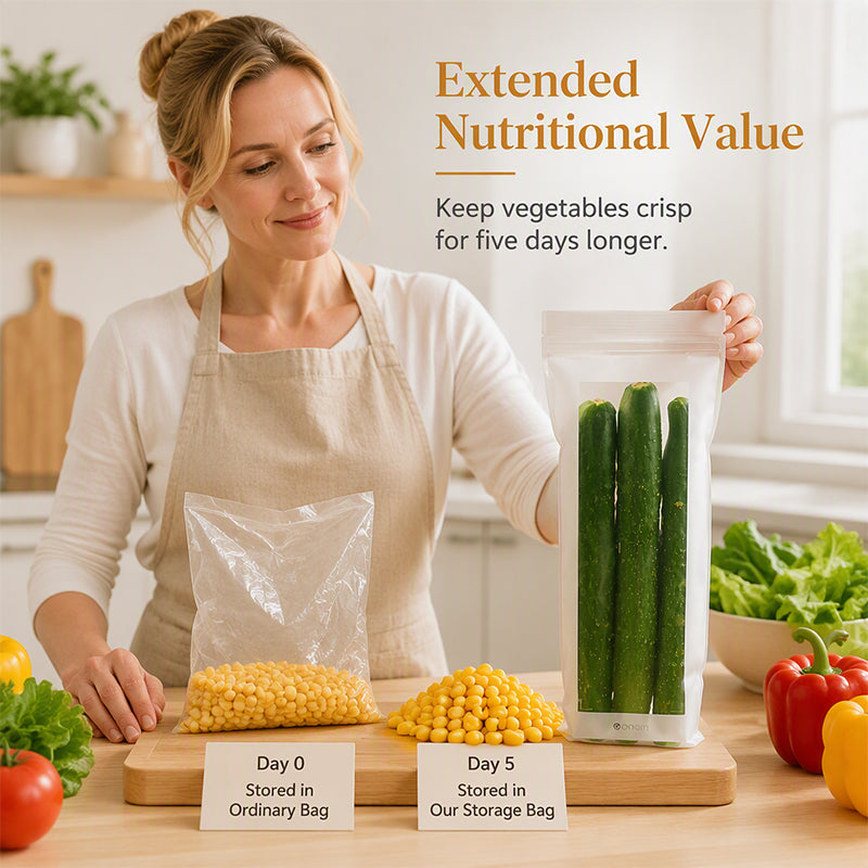 🥦 Thickened Reusable Food Storage Bags – Double-Zip Fresh-Keeping Bags for Fridge & Pantry