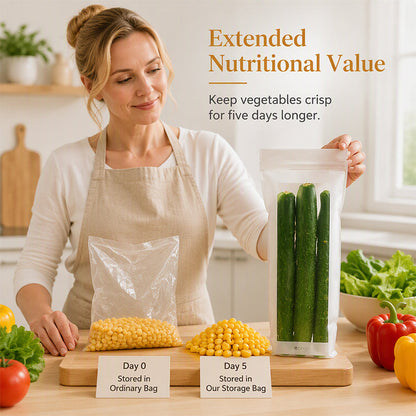 🥦 Thickened Reusable Food Storage Bags – Double-Zip Fresh-Keeping Bags for Fridge & Pantry
