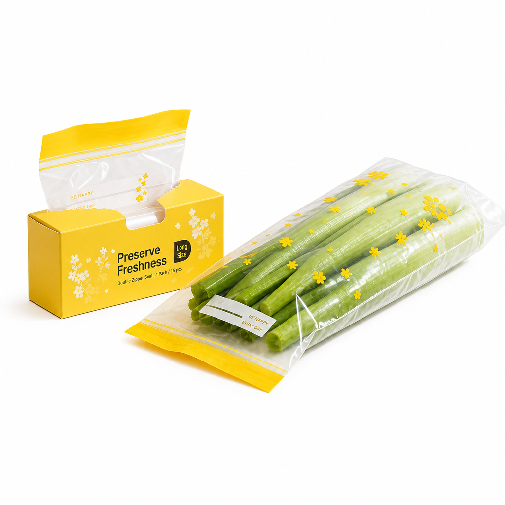 🥦 Thickened Reusable Food Storage Bags – Double-Zip Fresh-Keeping Bags for Fridge & Pantry