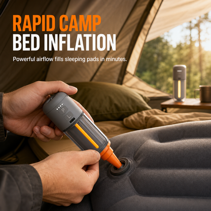 🏕️ 3-in-1 Mini Air Pump & Camping Lantern – Rechargeable, Compact & Travel-Ready