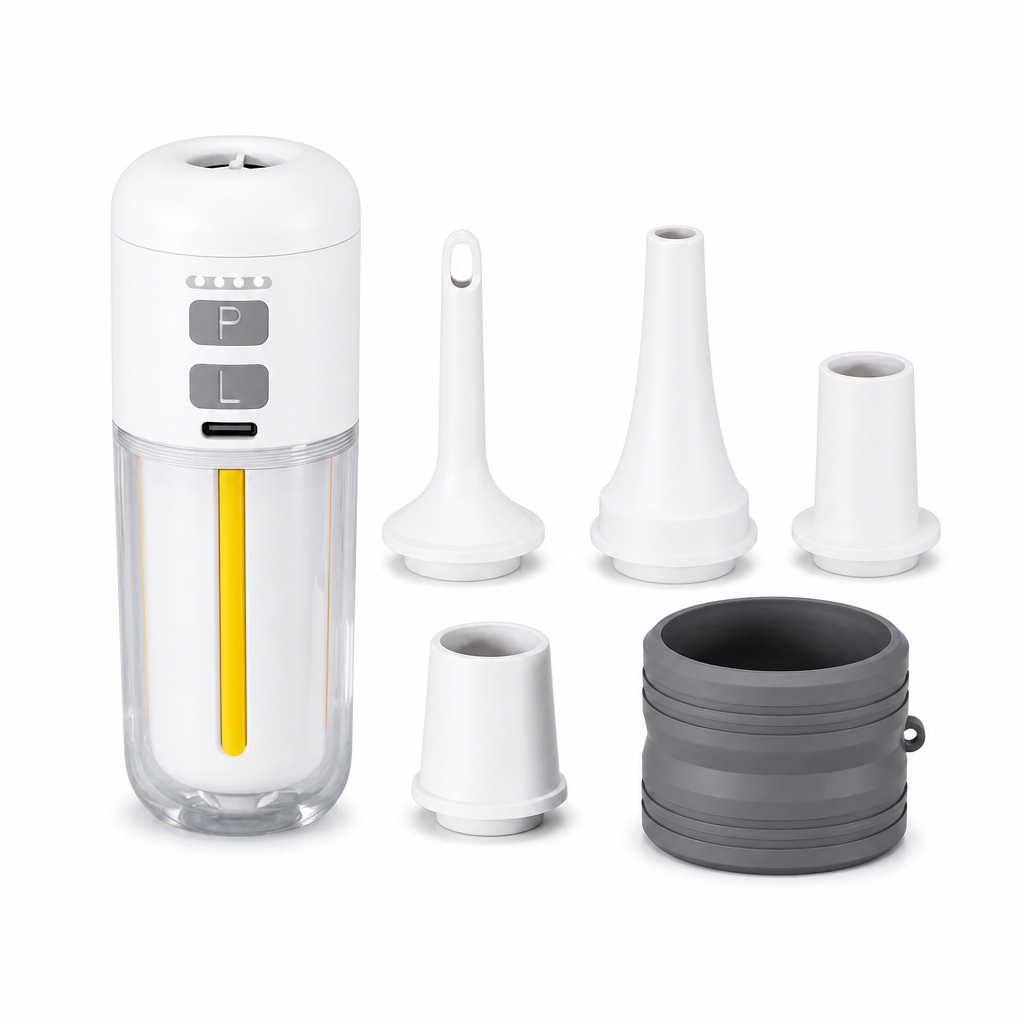 🏕️ 3-in-1 Mini Air Pump & Camping Lantern – Rechargeable, Compact & Travel-Ready