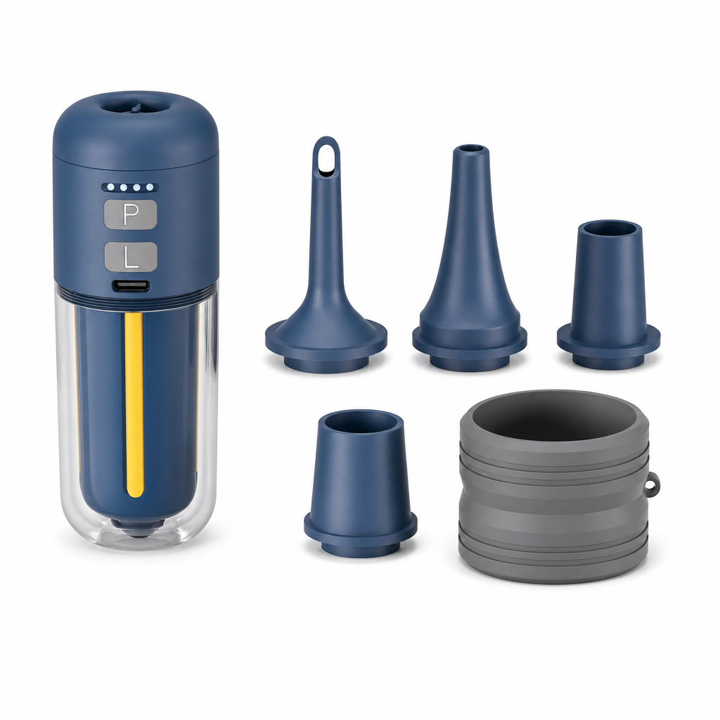 🏕️ 3-in-1 Mini Air Pump & Camping Lantern – Rechargeable, Compact & Travel-Ready