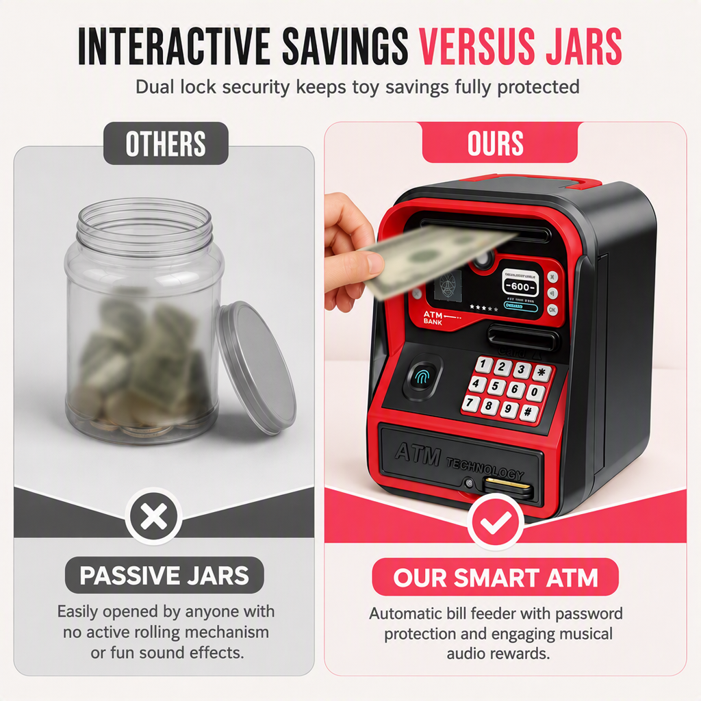 📢📢50% OFF !! ⏰✨Electronic Kids ATM Money Saving Box, Smart Piggy Bank Toy