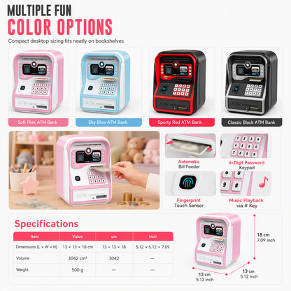 📢📢50% OFF !! ⏰✨Electronic Kids ATM Money Saving Box, Smart Piggy Bank Toy