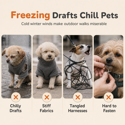 ⏳Time-Limited Special⏰Warm Winter Dog Coat with Reflective Strips and Harness for Small and Medium Dogs🐶❄️