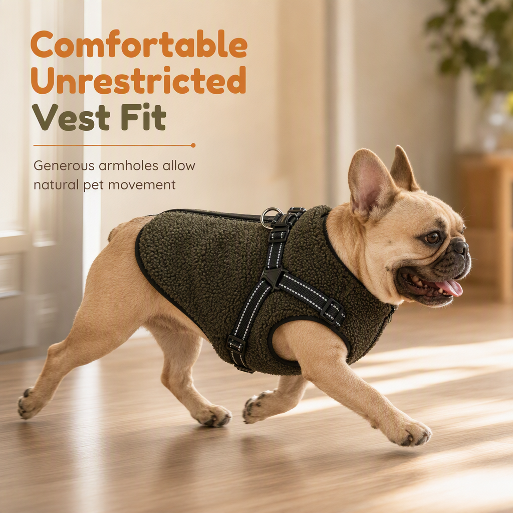 ⏳Time-Limited Special⏰Warm Winter Dog Coat with Reflective Strips and Harness for Small and Medium Dogs🐶❄️