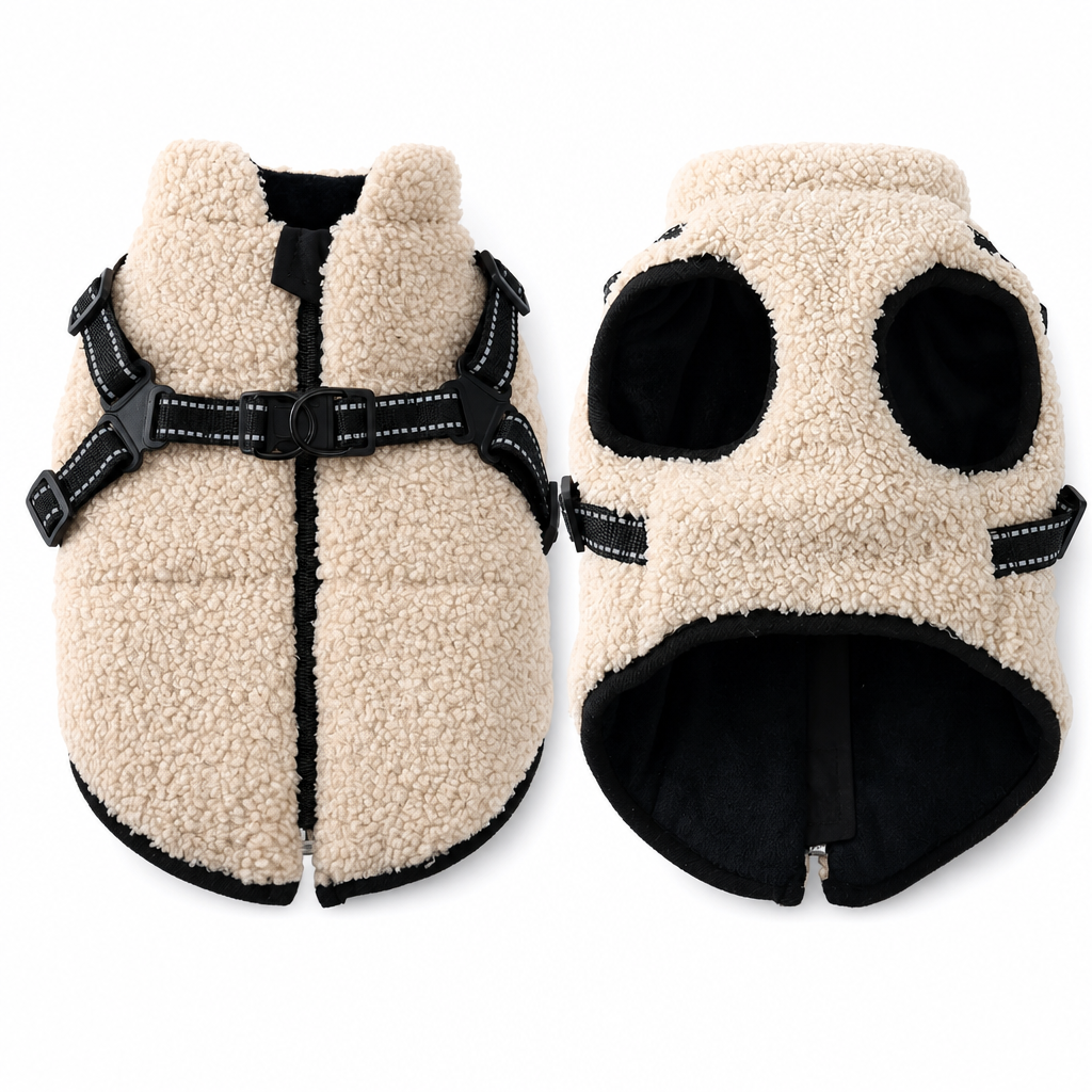 ⏳Time-Limited Special⏰Warm Winter Dog Coat with Reflective Strips and Harness for Small and Medium Dogs🐶❄️