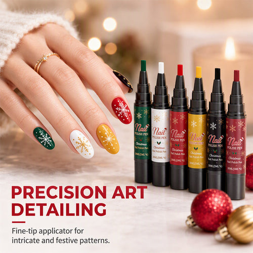 6-Color Christmas Nail Polish Pen Set