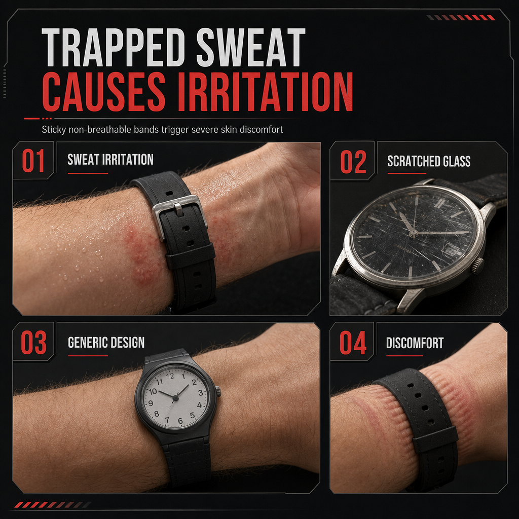 Men's Square Quartz Watch with Silicone Strap Hollow Dial and Calendar Business Casual Wristwatch