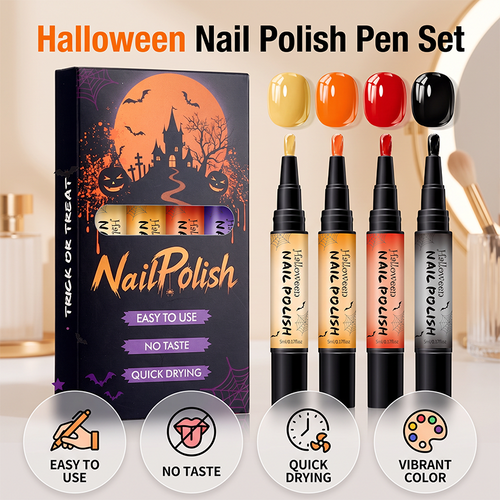 🎃💅 Spooky Nail Art Pens – Quick-Dry Halloween Colors for Easy At-Home Designs