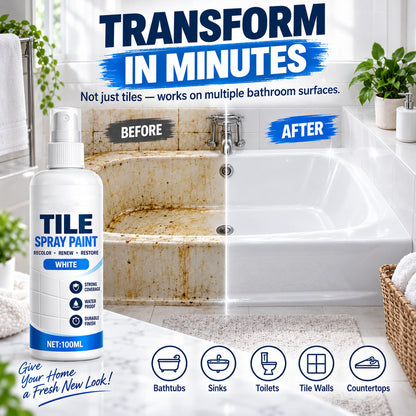 🎨 Tile Renewal Spray Paint – 100ml Quick-Dry Recoloring Coating for Bathroom & Kitchen Tiles