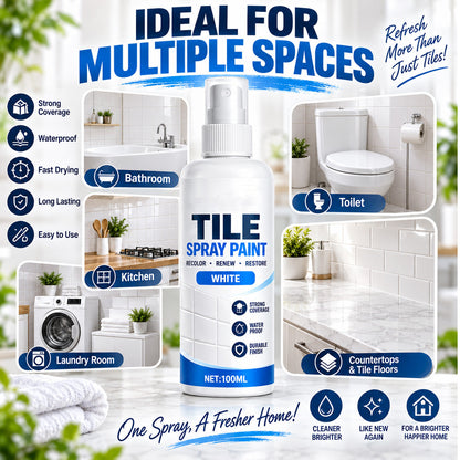 🎨 Tile Renewal Spray Paint – 100ml Quick-Dry Recoloring Coating for Bathroom & Kitchen Tiles