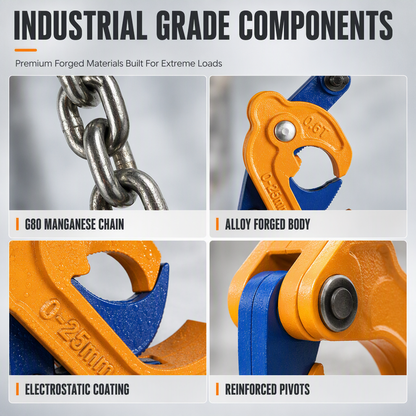 ⏰Heavy Duty Oil Drum Lifting Clamp Forklift and Crane Drum Lifter for Steel Metal Drums Die Forged Drum Handling Tool