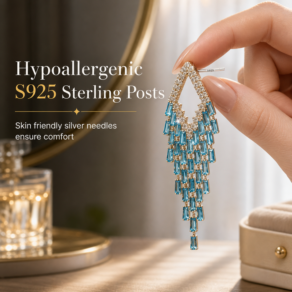 ⏳Limited-time 50% off⏰Rhombus Cubic Zirconia Tassel Drop Earrings🦚