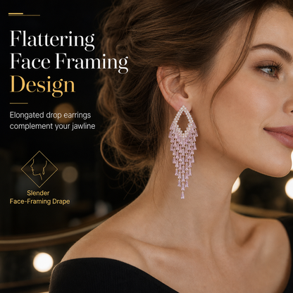 ⏳Limited-time 50% off⏰Rhombus Cubic Zirconia Tassel Drop Earrings🦚