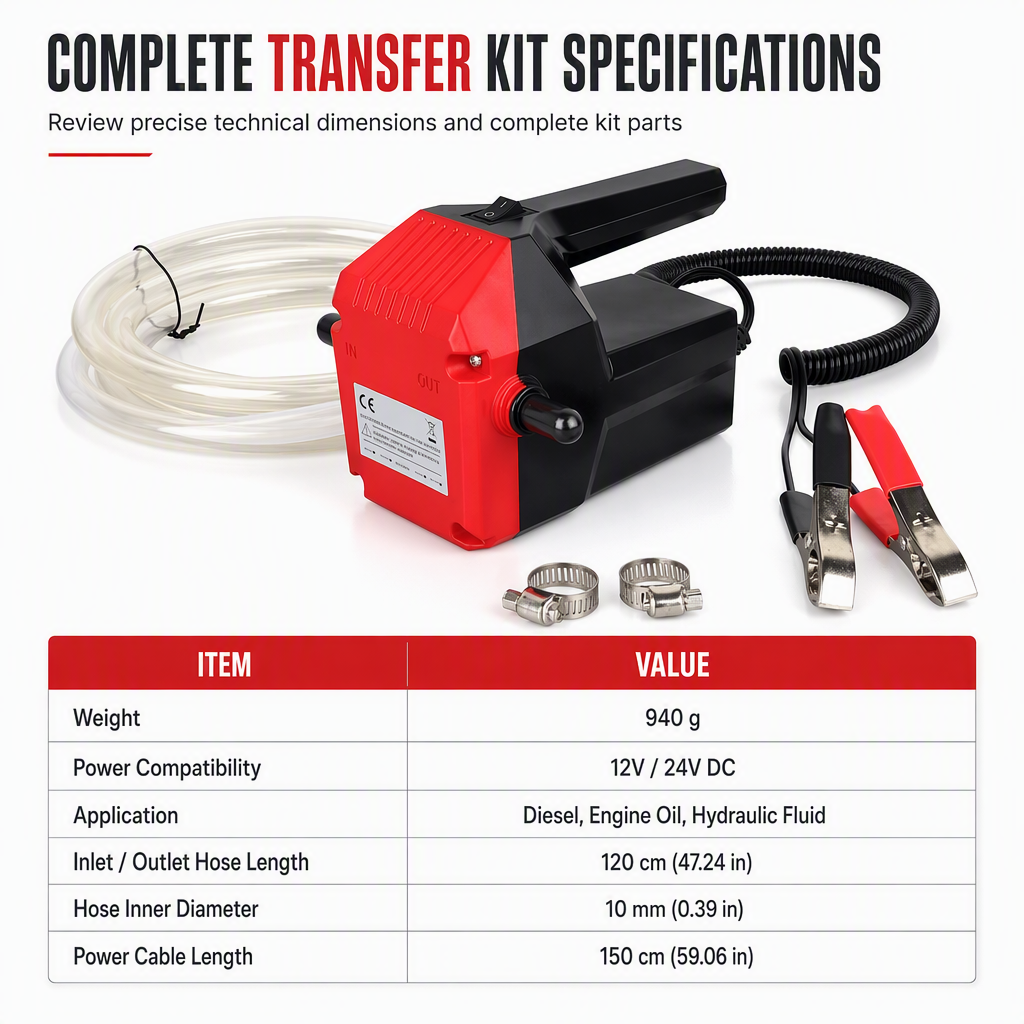 Upgraded Second Generation 12V 24V Electric Gear Oil Transfer Pump Self-Priming Pump for Diesel Engine Oil and Hydraulic Oil