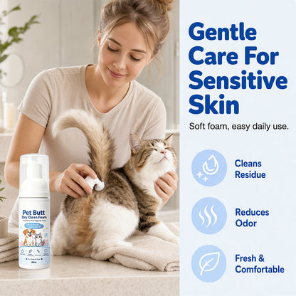 🔥Limited Time Promotion 50% OFF🔥No-Rinse Pet Butt Dry Clean Foam for Dogs & Cats
