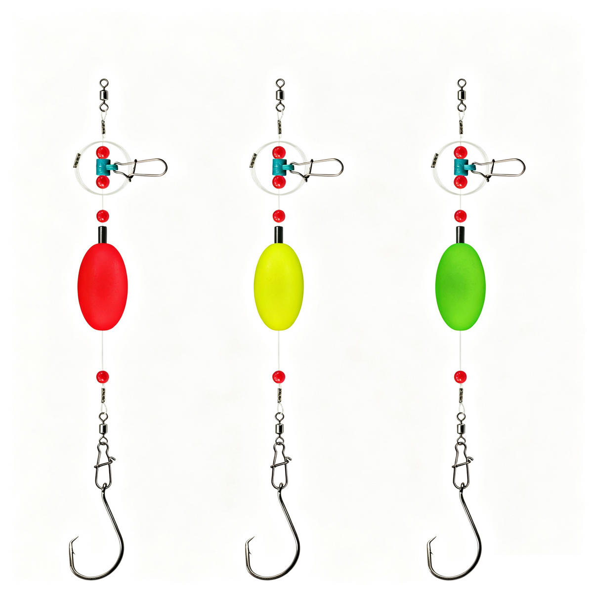 ⏰ Pre-Tied Surf Fishing Rigs: High-Buoyancy Floats, Forged Circle Hooks, 90lb Leader, Ready to Use