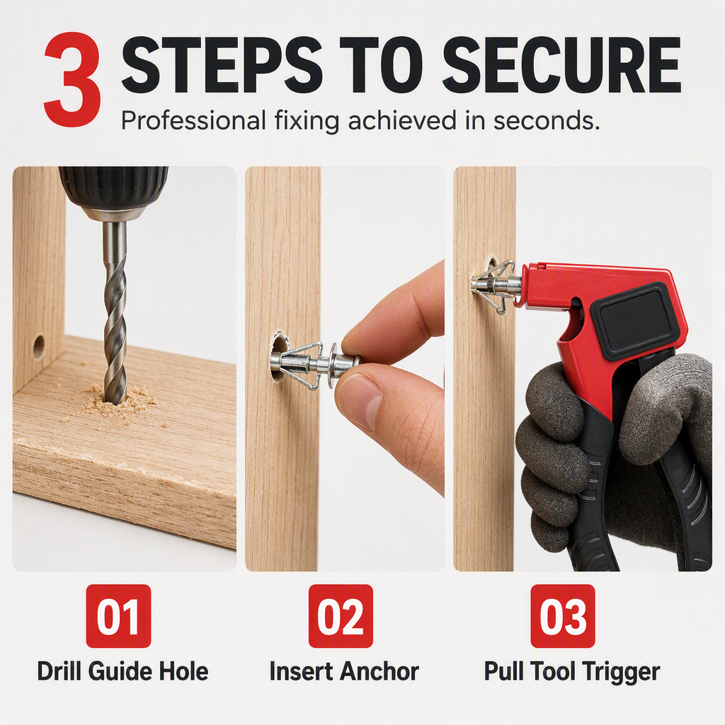 ⏰Manual Rivet Nut Gun and Petal Nut Tightening Tool for M3-M8 Hollow Wall Anchors