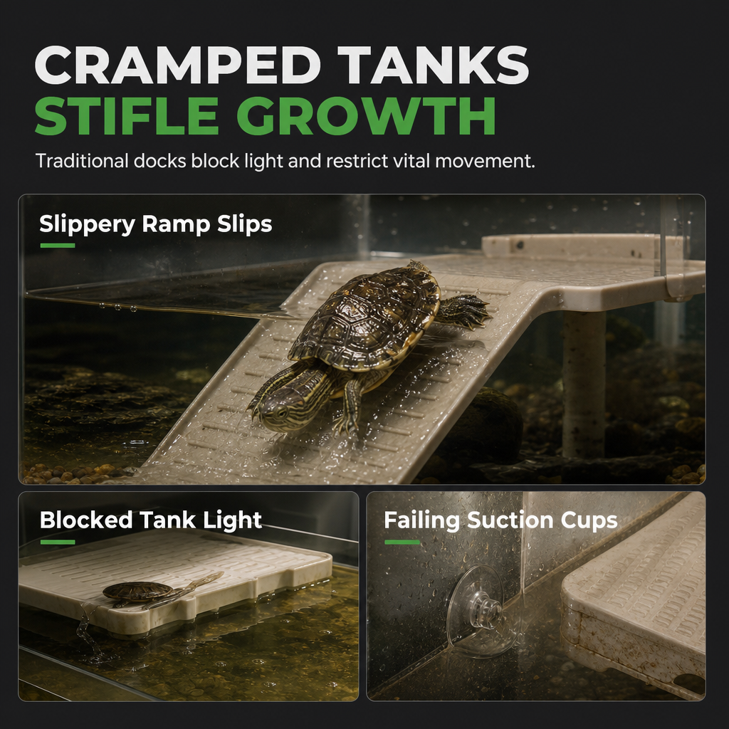 Adjustable Hanging Acrylic Turtle Basking Platform for High Water Level Tanks