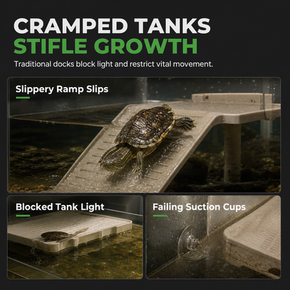 Adjustable Hanging Acrylic Turtle Basking Platform for High Water Level Tanks