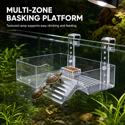 Adjustable Hanging Acrylic Turtle Basking Platform for High Water Level Tanks