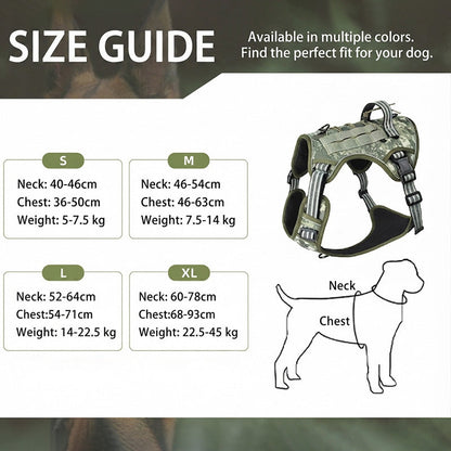 Outdoor Heavy-Duty Adjustable No-Pull Dog Harness with Control Handle
