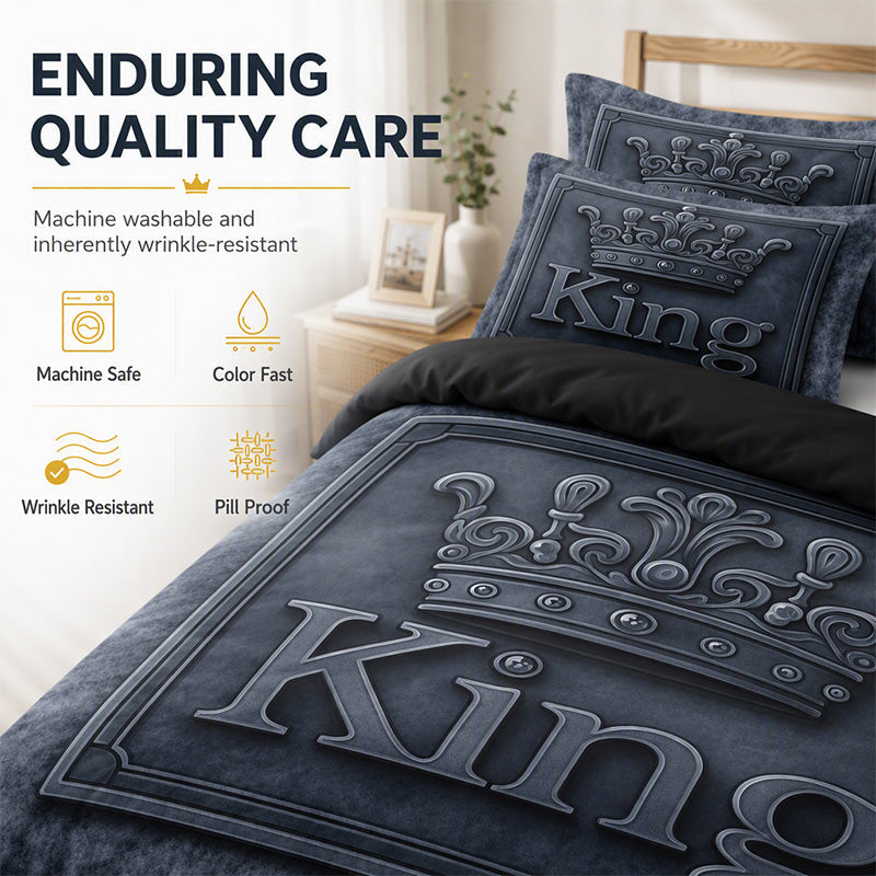 Modern King Crown 3-Piece Bedding Set