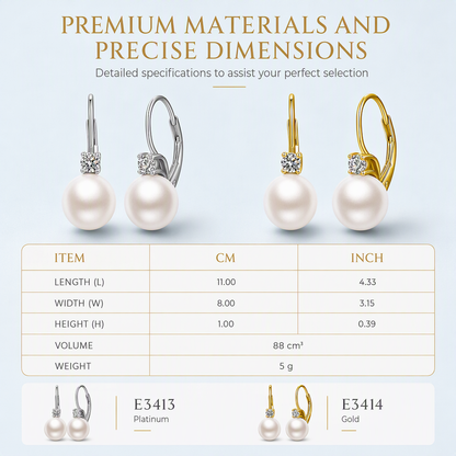 Elegant Faux Pearl and Cubic Zirconia Drop Earrings for Women Daily Fashion Jewelry