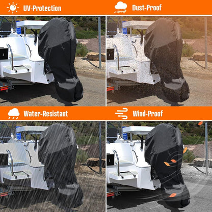 🚤 420D Oxford Outboard Motor Cover – Full Protection from Rain, Snow and UV Damage with a Tool-Free Fit 🛡️