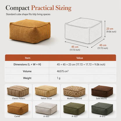 📢📢40% OFF !! ⏰Storage Stool Cover: Fill with Clothes, 100kg Support, Wide Zipper, Washable, 45x45x23cm