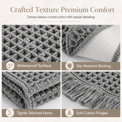 📢📢40% OFF !! ⏰Non Slip Water Absorbent Waffle Weave Bathroom Mat Solid Color Entrance Doormat