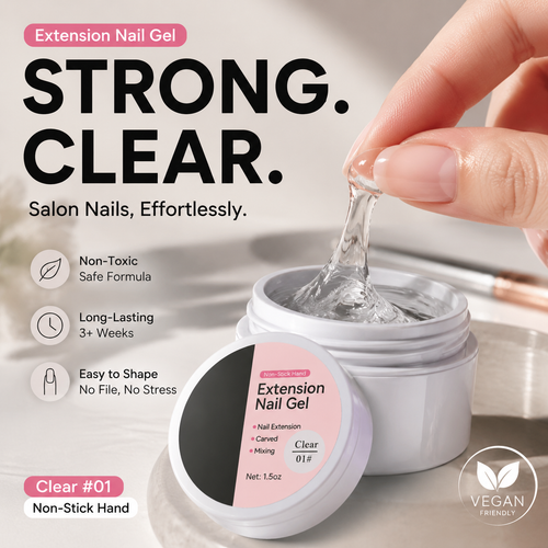 ⚡50K+ SOLD! Almost Gone-💥💅 Solid Nail Extension Builder Gel — Non-Flowing, Easy to Use 🥳