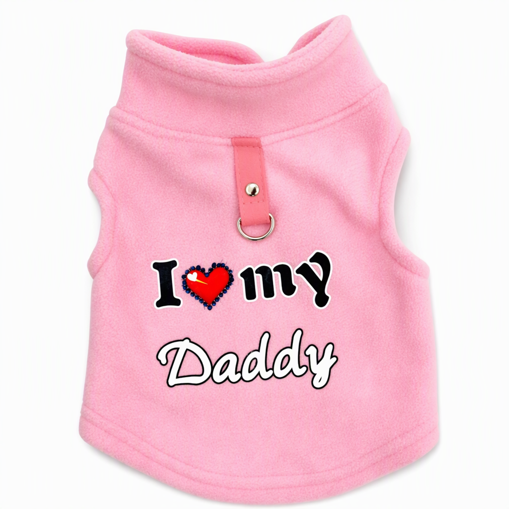 📢📢50% OFF !! ⏰Warm Pet Sweater with Leash Ring – “Love Dad & Mum” Design, Keep Your Pup Cosy & Stylish on Winter Walks ❄️