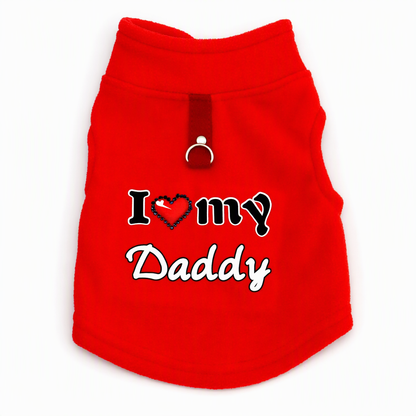 📢📢50% OFF !! ⏰Warm Pet Sweater with Leash Ring – “Love Dad & Mum” Design, Keep Your Pup Cosy & Stylish on Winter Walks ❄️