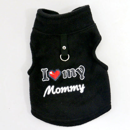 📢📢50% OFF !! ⏰Warm Pet Sweater with Leash Ring – “Love Dad & Mum” Design, Keep Your Pup Cosy & Stylish on Winter Walks ❄️