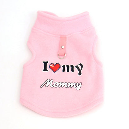 📢📢50% OFF !! ⏰Warm Pet Sweater with Leash Ring – “Love Dad & Mum” Design, Keep Your Pup Cosy & Stylish on Winter Walks ❄️
