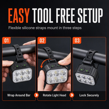 📢📢50% OFF !! ⏰ Bright Bicycle Light Front Headlight and Rear Taillight for Mountain Bike Night Riding Safety Warning Cycling Accessories