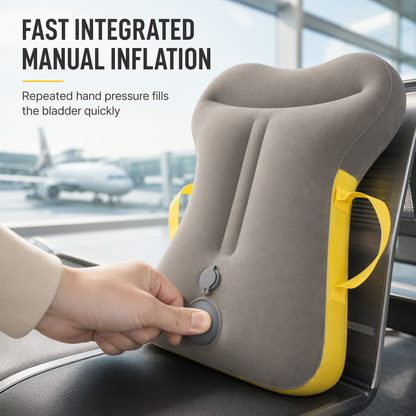 📢📢40% OFF !! ⏰Portable Inflatable Travel Pillow Foldable Upright Face Down Sleeping Pillow for Airplane Car Camping and Office Naps